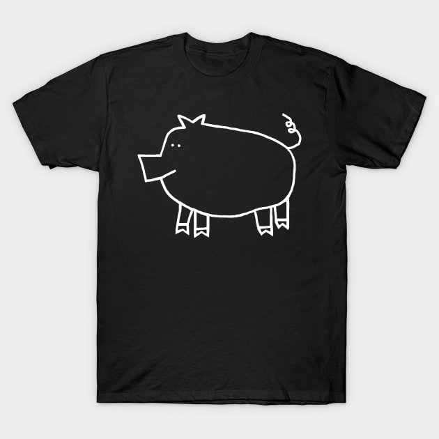 Minimal Ghost Pig T-Shirt by ellenhenryart